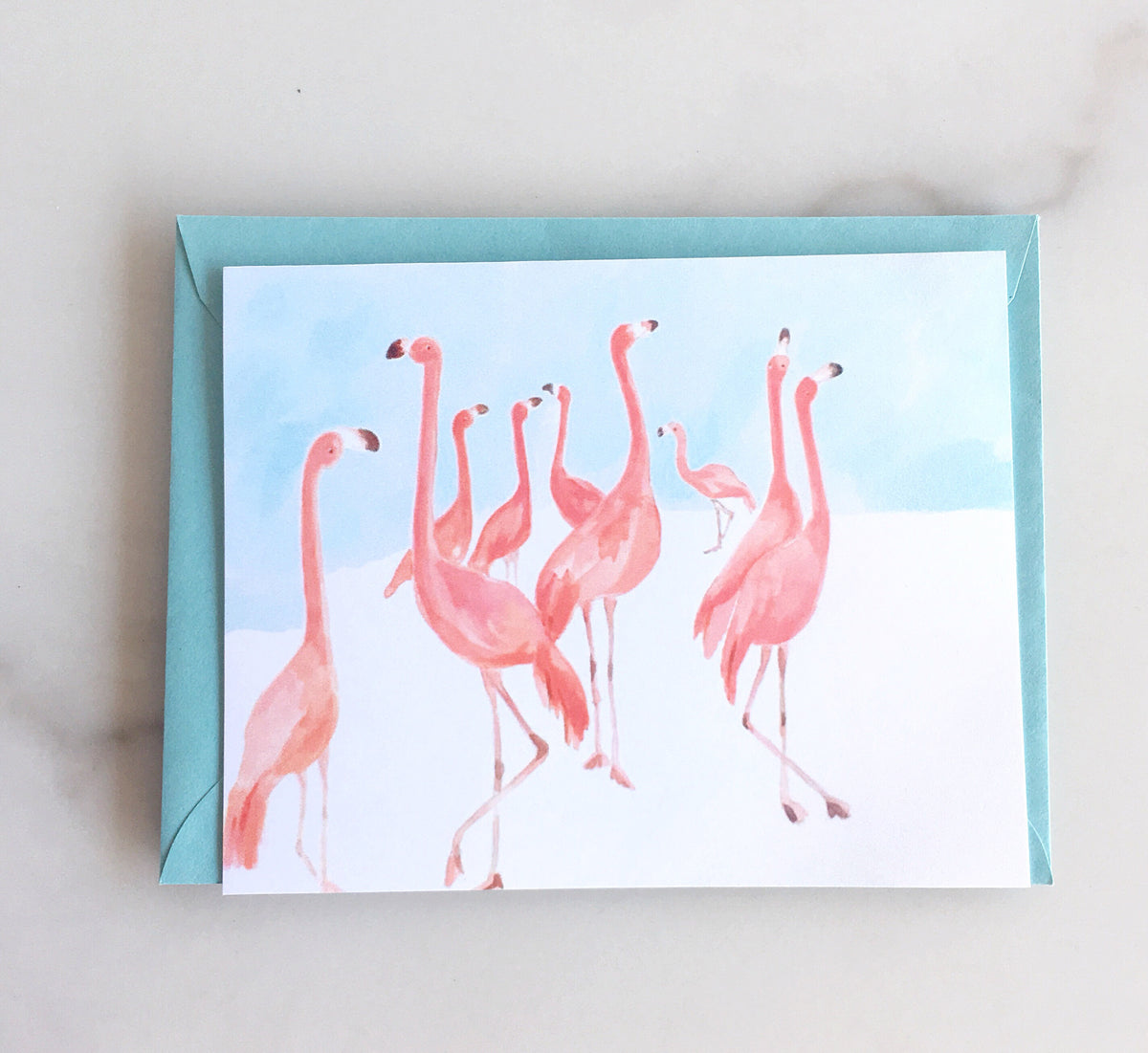 Waltzing Flamingos Note Cards – giddy paperie